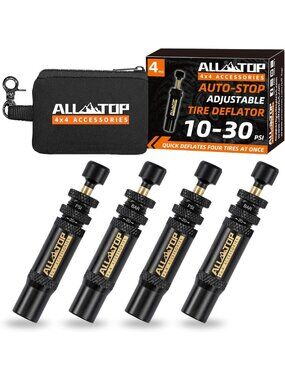 Adjustable Tire Deflator Valve Kit for Offroad 4x4 - 10-30 PSI, 4 PCS Tool Set